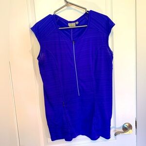 Athleta Royal Blue Zippered Tank, Size Large Tall